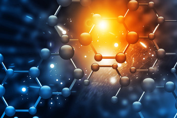 Wall Mural - Abstract Molecules. Science and technology background. 3d illustration.