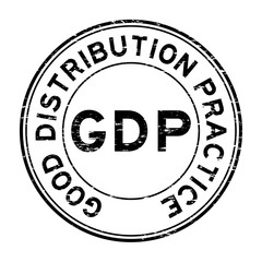 Sticker - Grunge black GDP (Good Distribution Practice) rubber stamp