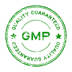 Sticker - Grunge green GMP (Good manufacuturing pracice) and quality guara