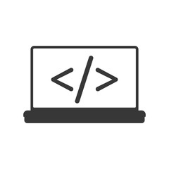website laptop code technology internet icon. Isolated and flat illustration. Vector graphic