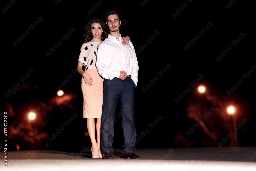 Elegant couple, evening outdoor