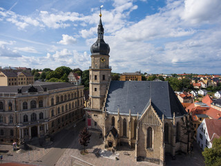 bartholomew church altenburg medieval town aerial view