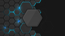 Abstract Vector Background Or Pc Desktop Wallpaper With Hexagonal Structure And Backlighting.