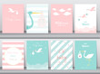 Set of baby shower invitations cards,poster,greeting,template,stork,Vector illustrations
