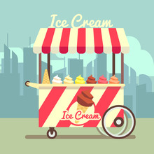 Vector Gelato Ice Cream Cart