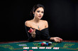 © nazarovsergey - sexy woman with poker cards and chips