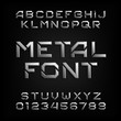 © epifantsev - Metal alphabet font. Chrome effect letters and numbers. Tough vector typeface for your design.
