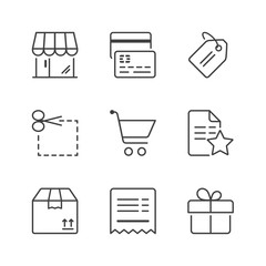 basic shopping thin line icons 2