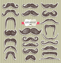 Moustaches Set. Design Elements.