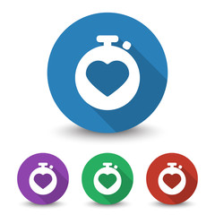 Wall Mural - white heart rate monitor icon in different colors set