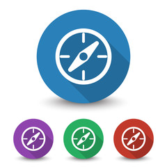 Wall Mural - white compass icon in different colors set