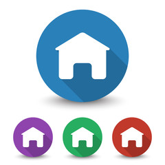 Wall Mural - white home icon in different colors set