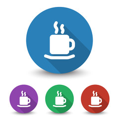 Wall Mural - white coffee icon in different colors set