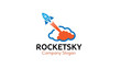 Rocket Sky Logo Design Illustration
