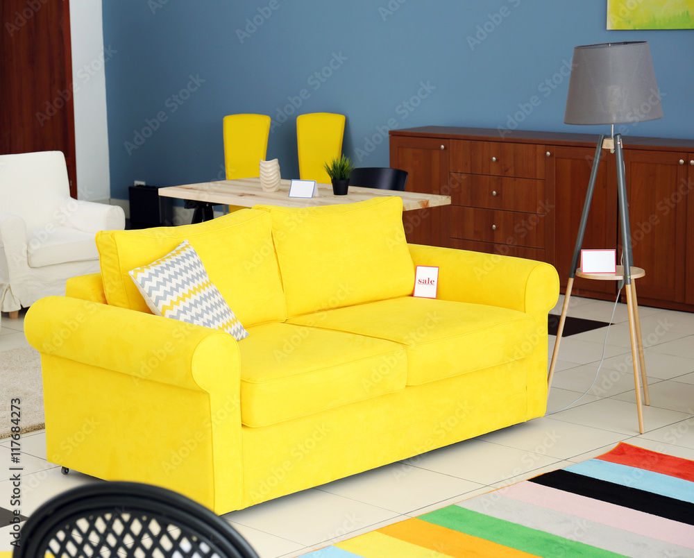 Interior of furniture store