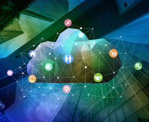 Aufkleber - CPS(Cyber Physical System) conceptual abstract image visual, Cloud Computing, Internet of Things
