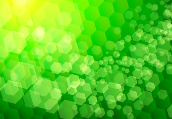 Poster - hexagon background green