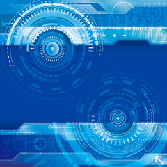 Poster - Blue technology futuristic composition digital abstract background.