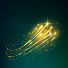 Wall Mural - meteor shower icon of shooting stars in night sky