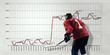 © Sergey Nivens - Hockey player and dynamics graph . Mixed media