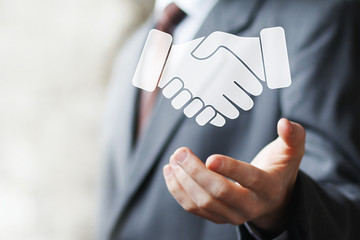 Poster - Business handshake icon web