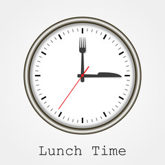 Wall Mural - watch at lunch on a white background