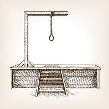Gallows Sketch Style Vector Illustration