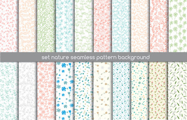Wall Mural - set nature seamless patterns.pattern swatches included for illustrator user, pattern swatches includ