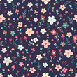Floral seamless pattern with flowers and plants