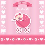 Fototapeta  - Pink baby shower card