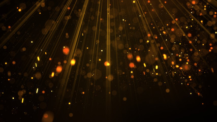 Canvas Print - Golden Holiday glitter particles in light beams