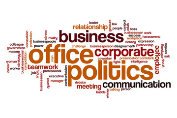 Sticker - Office politics word cloud concept