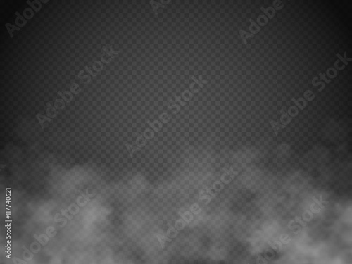 Zdjęcie XXL Mgła lub dym na białym tle przezroczysty efekt specjalny. Biały wektor zachmurzenie, mgła lub smog tle. Ilustracji wektorowych