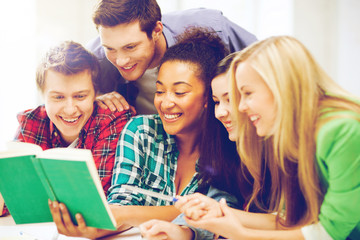 Poster - students reading book at school