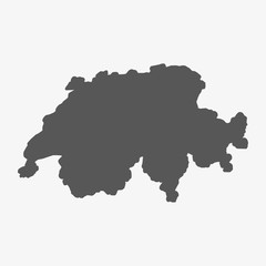 Poster - Switzerland map in gray on a white background