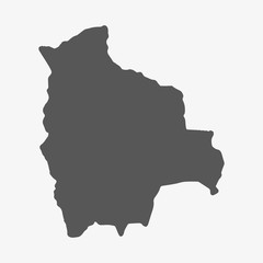 Aufkleber - Bolivia map in gray on a white background