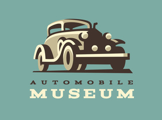 Wall Mural - Retro car logo illustration, classic style