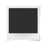 Fototapeta Na ścianę - Realistic vector photo frame isolated on white. Template retro photo design, Vector illustration