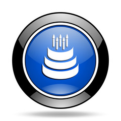 Leinwandbilder - cake blue glossy icon