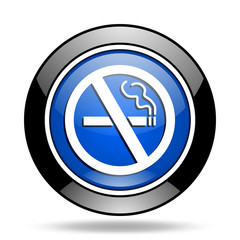 Poster - no smoking blue glossy icon