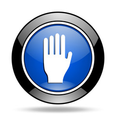 Aufkleber - stop blue glossy icon