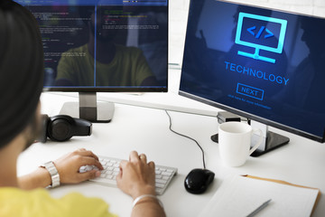 Wall Mural - technology evolution innovation digital internet concept