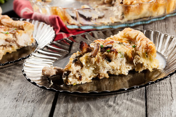 Poster - Slice of tart with chicken amd mushrooms