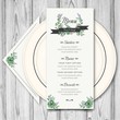 Wedding menu with watercolor flowers