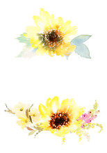 Watercolor Sunflowers