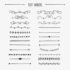hand drawn text dividers collection