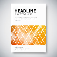 Poster - Cover design with abstract colorful triangulated lined geometry