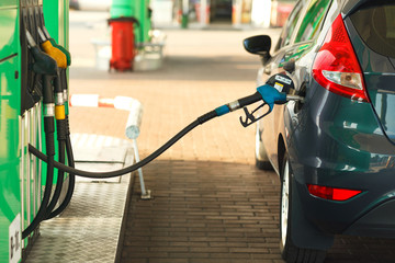 Car refueling on a petrol station