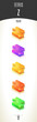 Tetris Z-form shiny 3D-part on white background set in different