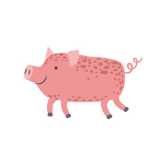 Wall Mural - Pink Piglet Walking